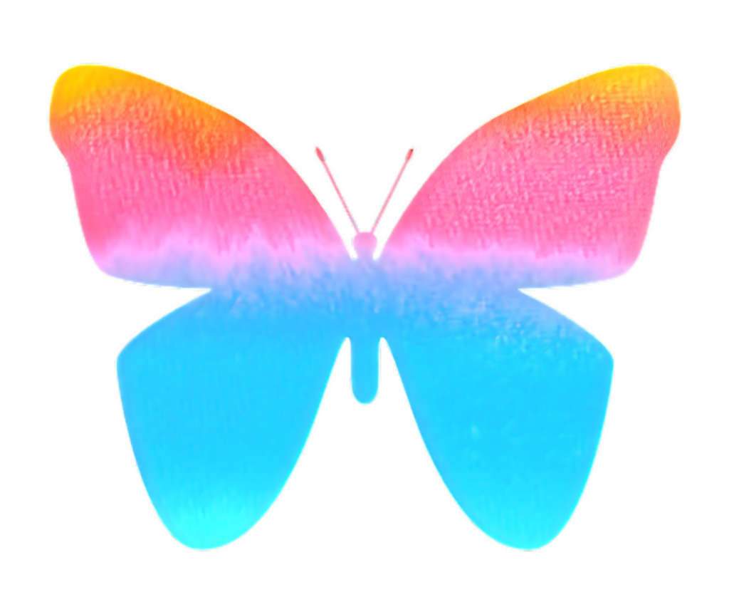 Vibrant Butterfly Wallpaper: Colorful Gradient Pink, Blue, Orange Design