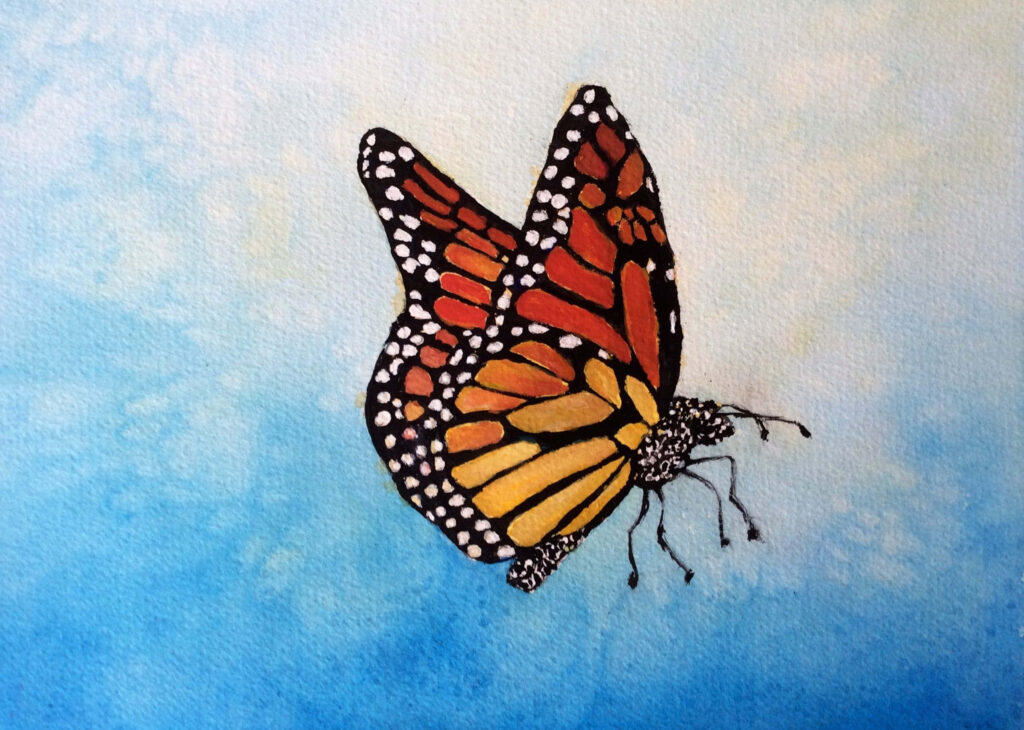 Vibrant Butterfly Wallpaper: Whimsical Design on Soft Gradient Background