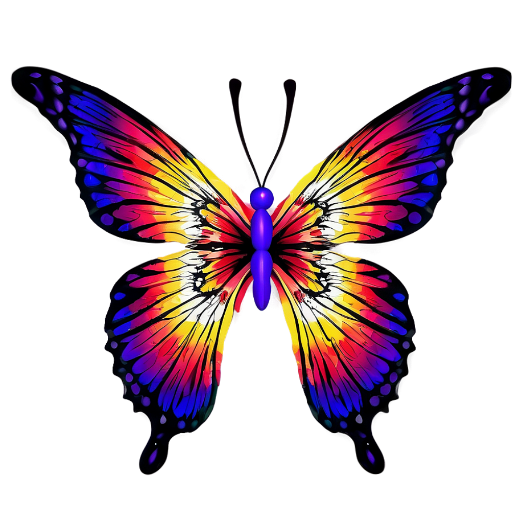 Vibrant Butterfly Wallpaper: Colorful Kaleidoscopic Design