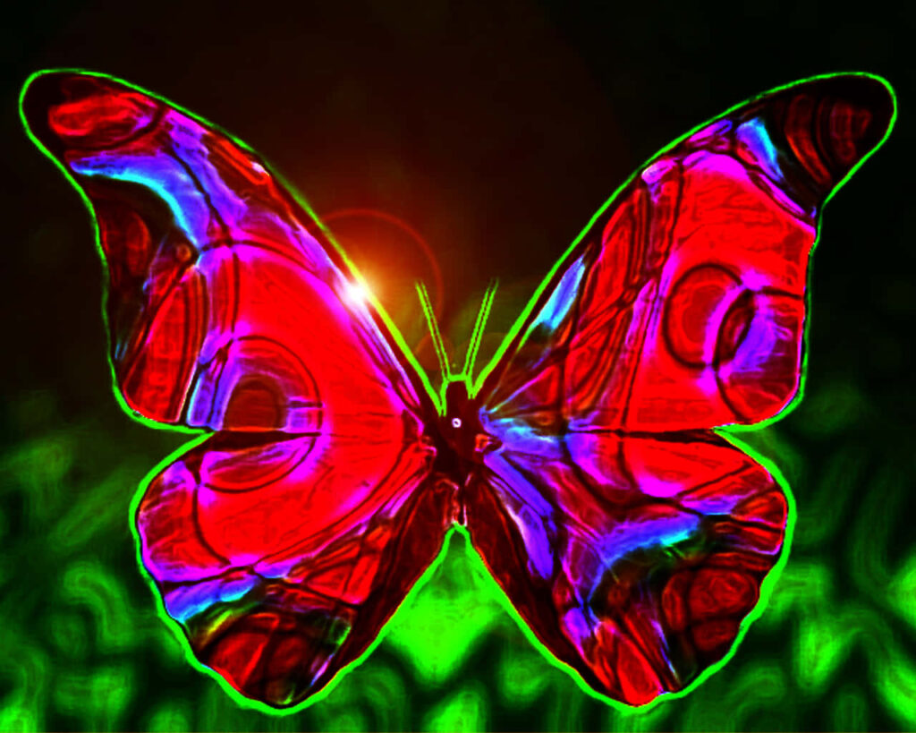 Vibrant Butterfly Wallpaper: Intricate Patterns in Surreal Colors