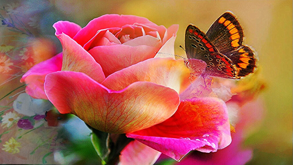 Colorful Butterfly on Blooming Flower - Vibrant PC Wallpaper
