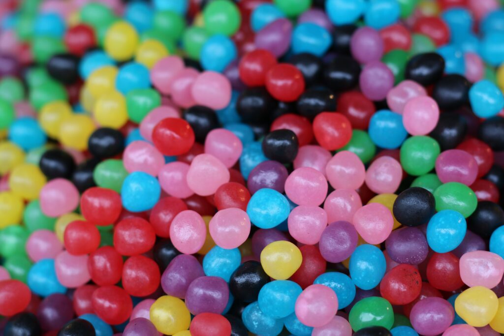 Vibrant Candy Wallpaper: Colorful Chewy Treats for Lively Background