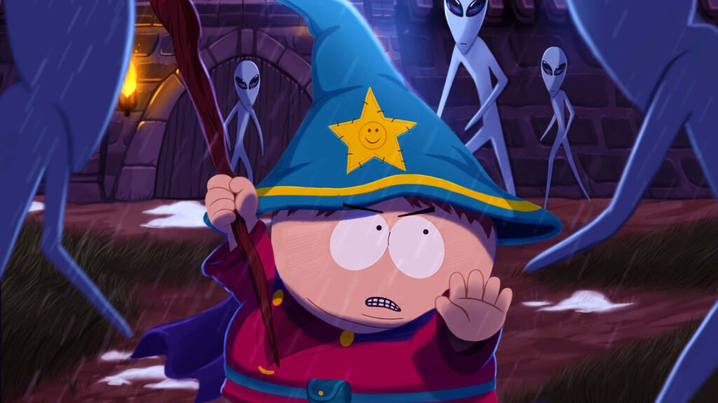 Cartman the Wizard Wallpaper: Spellcasting Against Aliens & Castle
