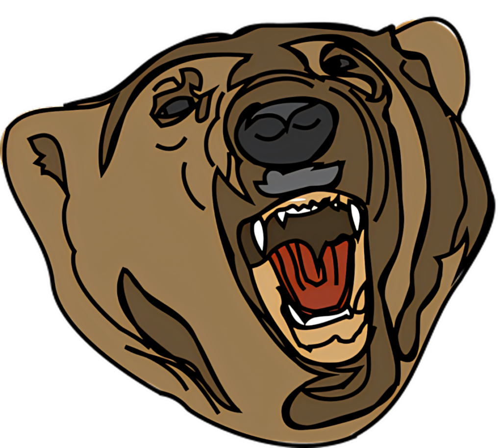 Bold Cartoon Bear Wallpaper: Fierce Growling Design for Any Space