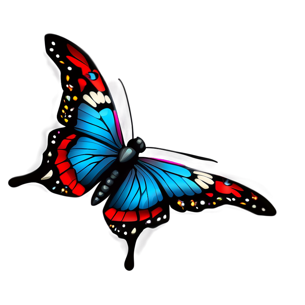 Vibrant Cartoon Butterfly Clipart Wallpaper: Bold Colors & Patterns