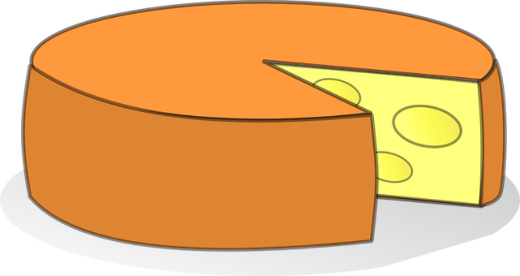 Vibrant Swiss Cheese Wheel Cartoon - Colorful Wallpaper Illustration