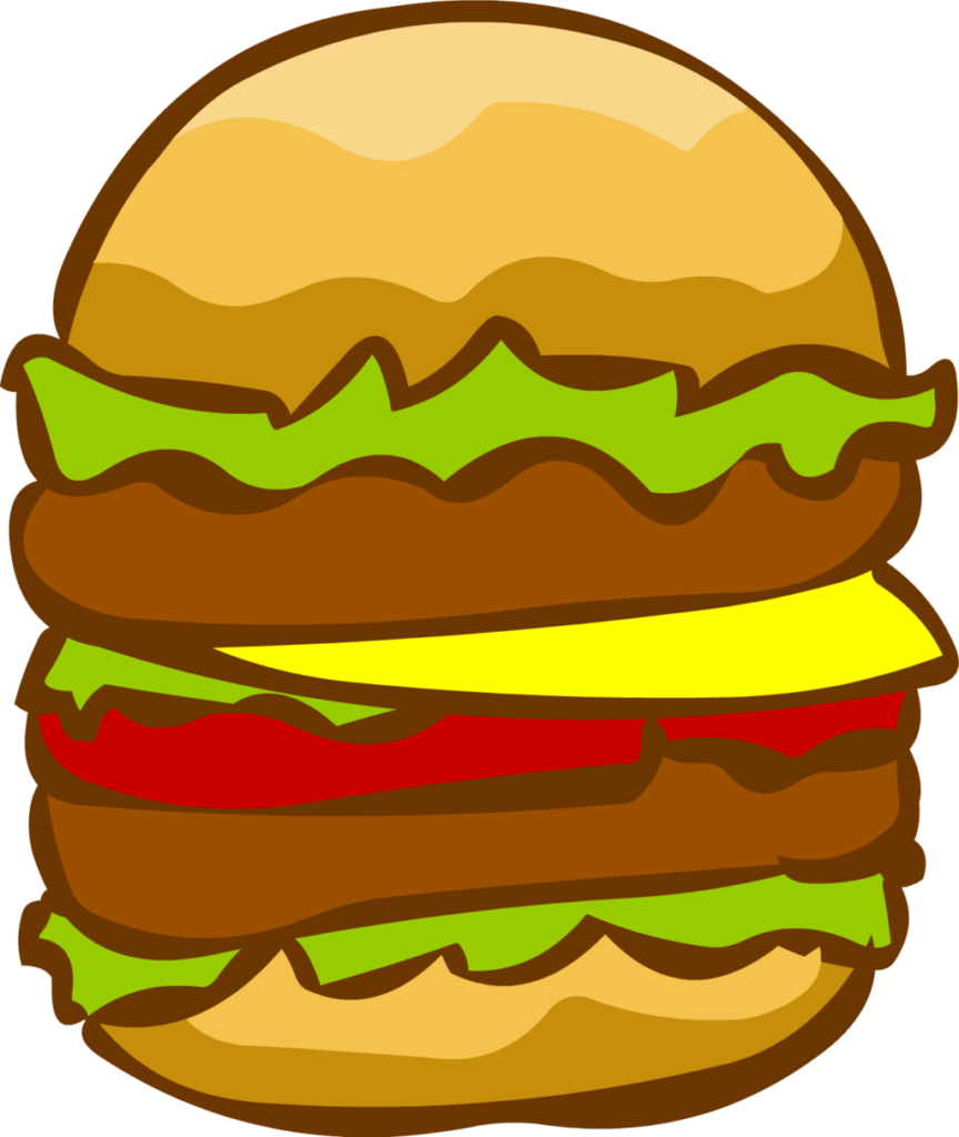 Colorful Cartoon Cheeseburger Illustration for Fun Wallpaper Background