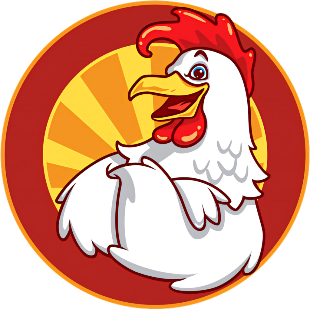 Cheerful Cartoon Chicken Wallpaper in Vibrant Vector Style