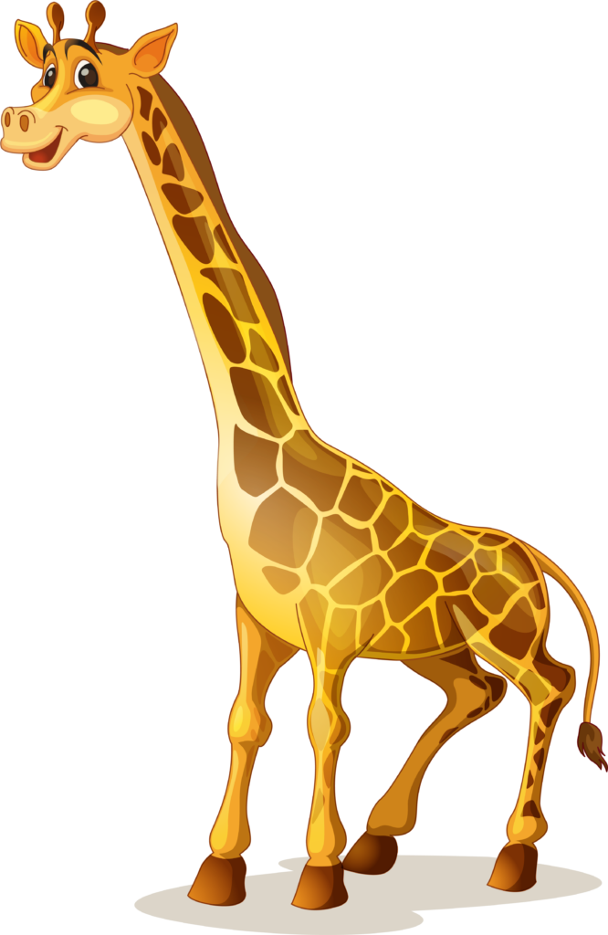 Vibrant Cartoon Giraffe Wallpaper - Cheerful Side View Design