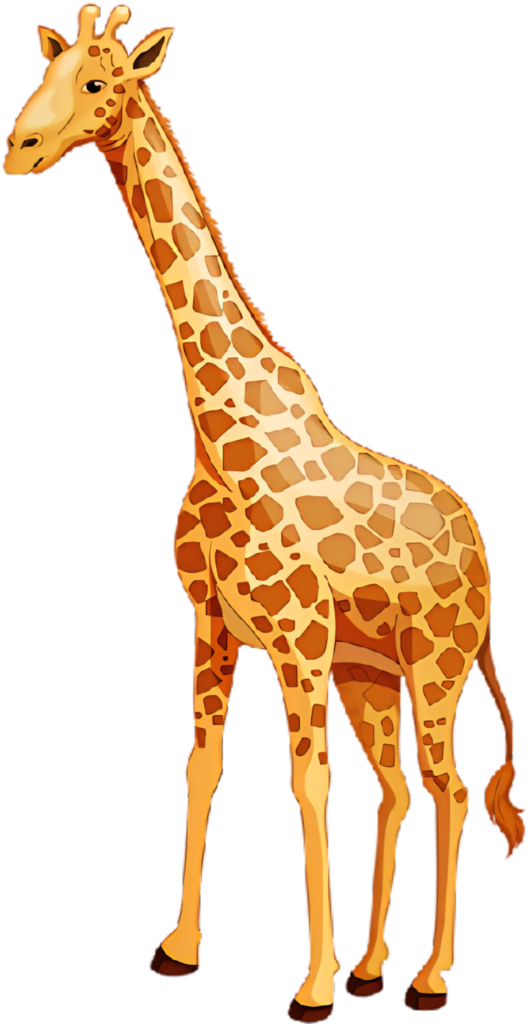 Vibrant Cartoon Giraffe Wallpaper: Playful Spotted Design Background