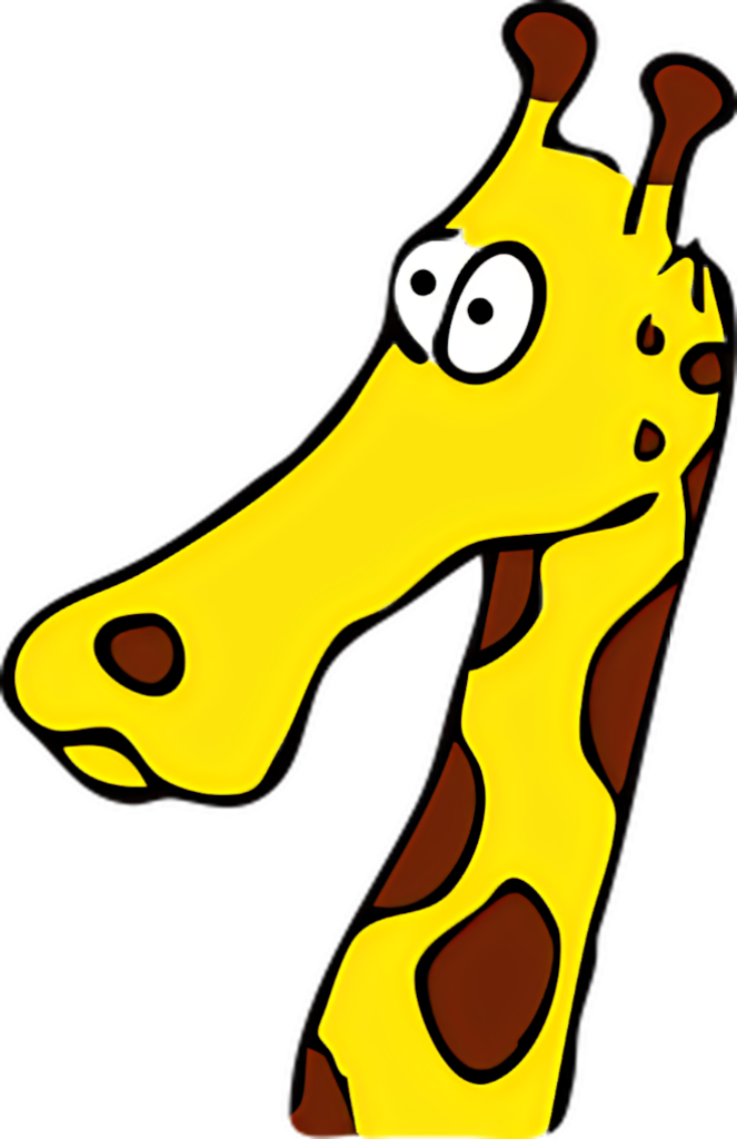 Vibrant Cartoon Giraffe Head Wallpaper - Whimsical Vector Design