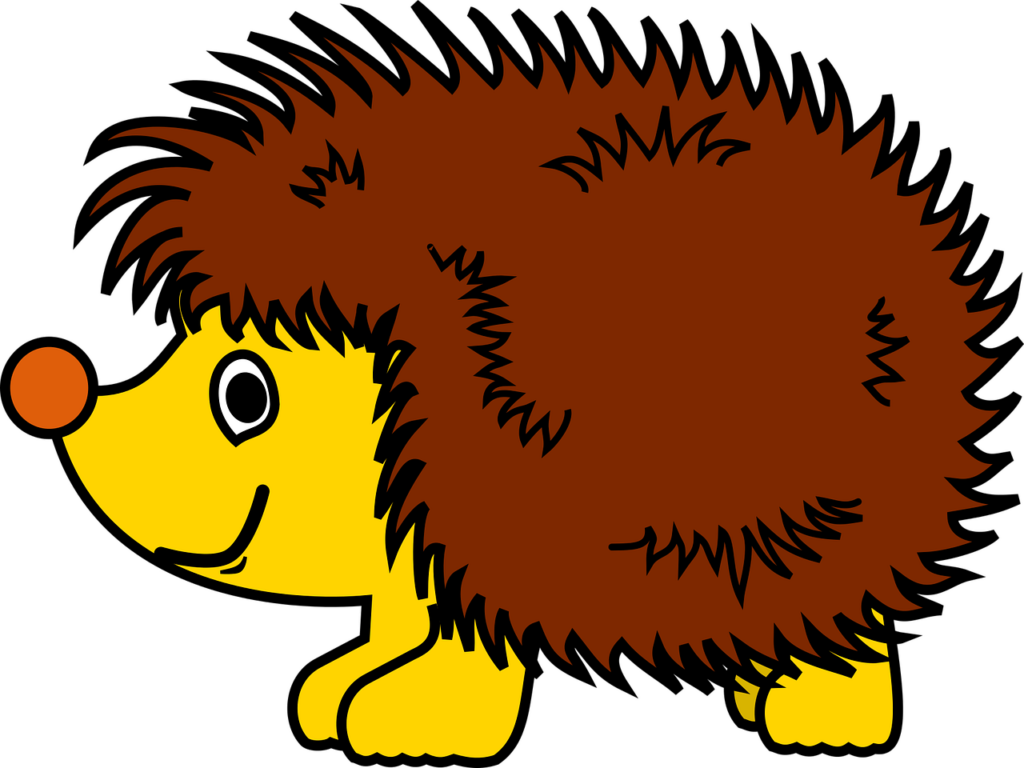 Vibrant Cartoon Hedgehog Wallpaper: Yellow & Brown PNG Background