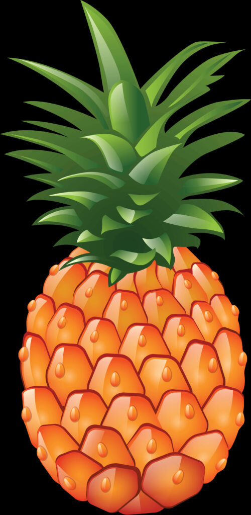Cheerful Cartoon Pineapple Illustration - Vibrant Wallpaper Background