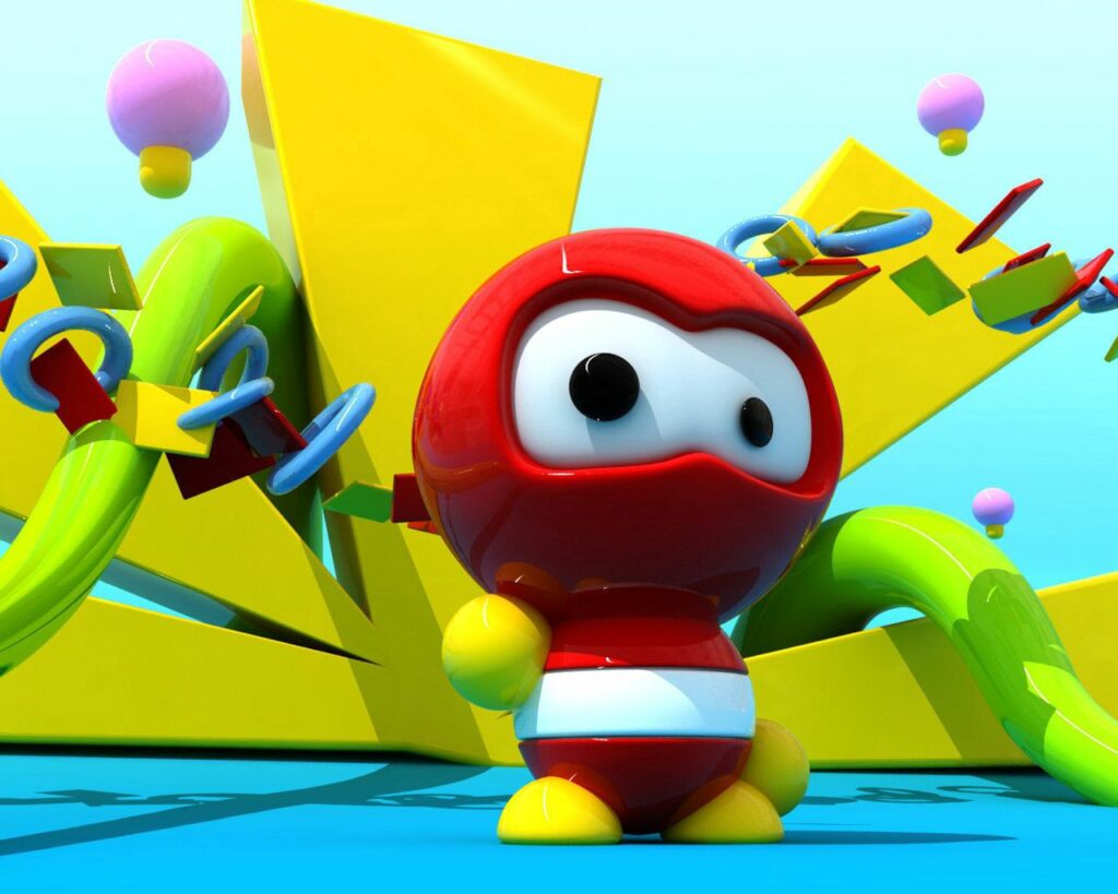 Vibrant Cartoon Robot Wallpaper - 1280x1024 Colorful Background