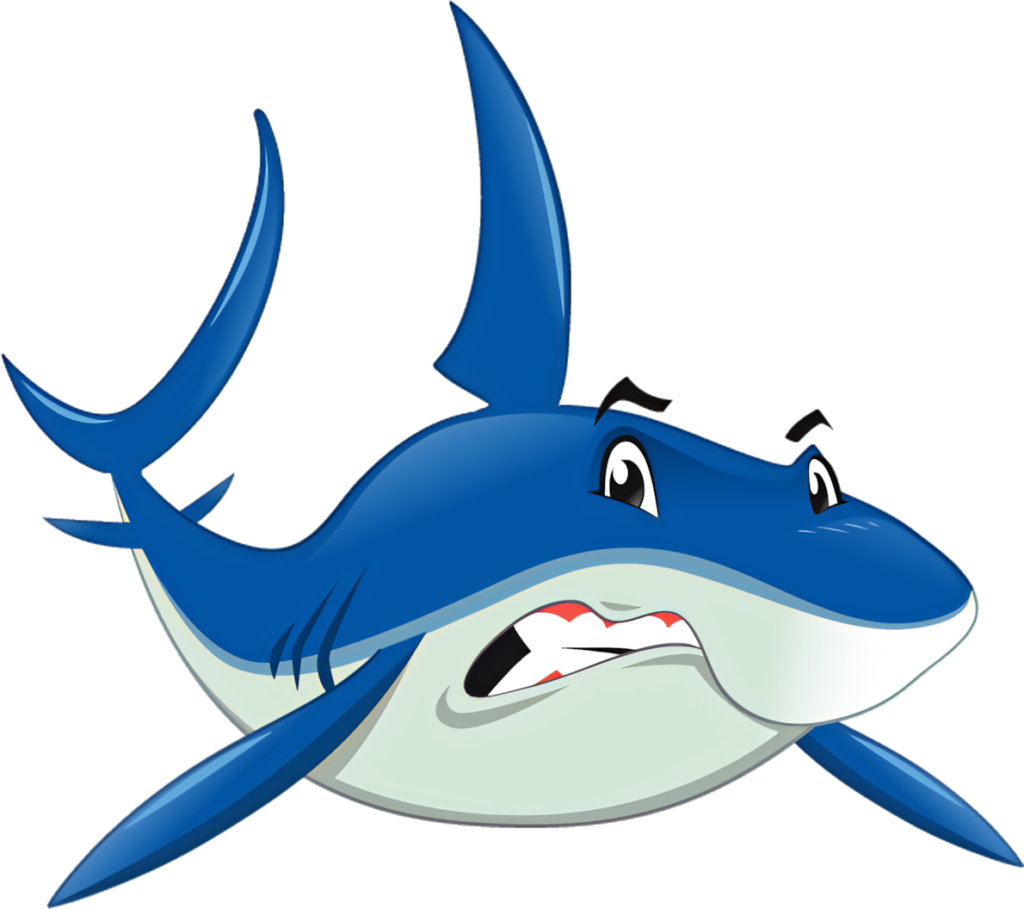 Vibrant Cartoon Shark Vector Wallpaper for Ocean-Themed Designs