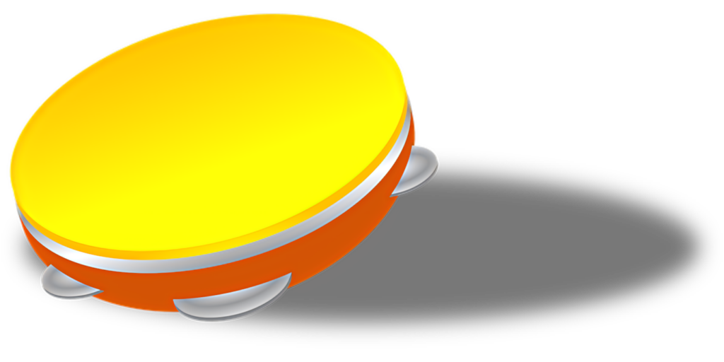 Vibrant Cartoon Tambourine Wallpaper for Musical Designs