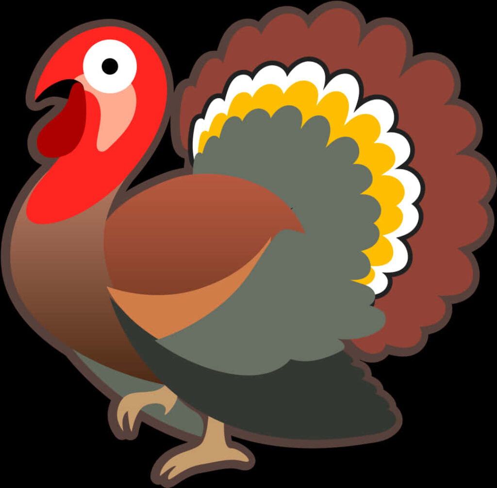 Vibrant Cartoon Turkey Wallpaper - Whimsical Festive Design