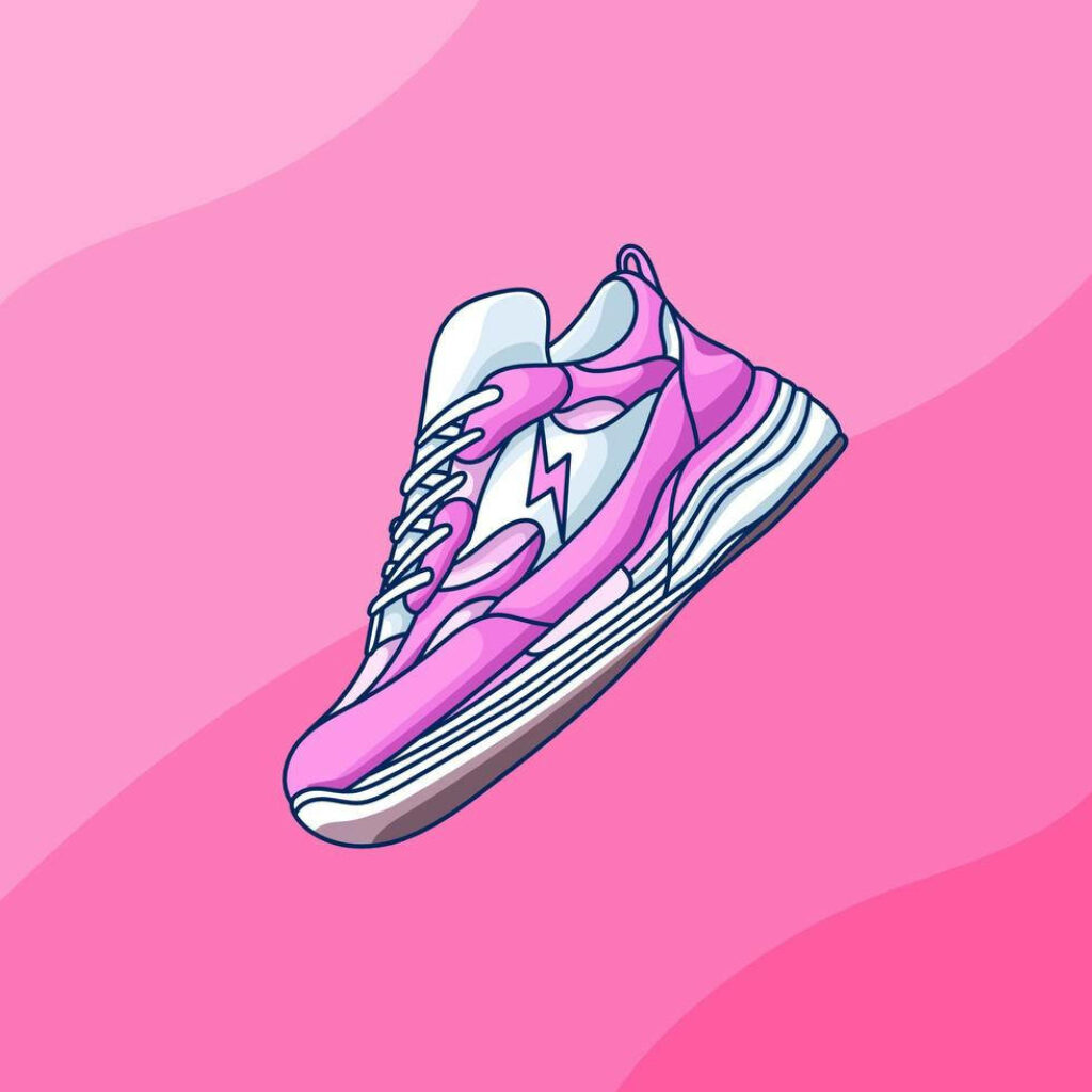 Vibrant Cartoon Sneaker Wallpaper with Bold Lightning Bolt Design