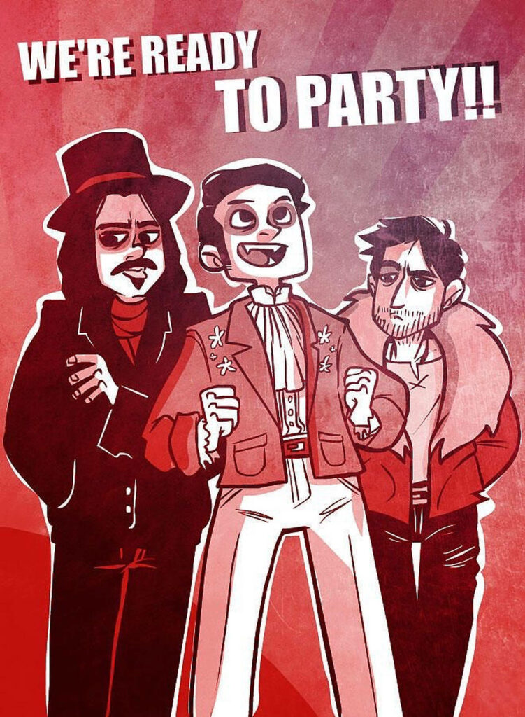 Vibrant Cartoon Wallpaper: What We Do In The Shadows Party Vibes