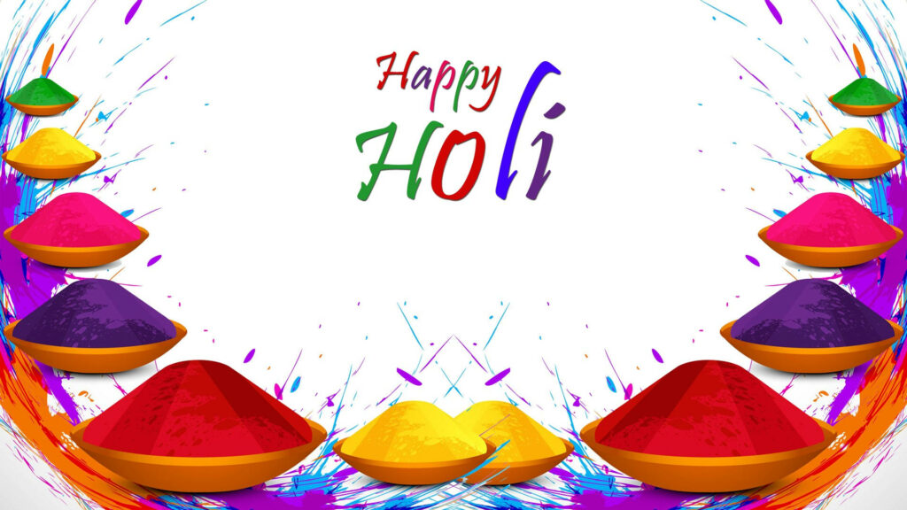 A Burst of Colors: Happy Holi Powder Artwork Wallpaper in HD
