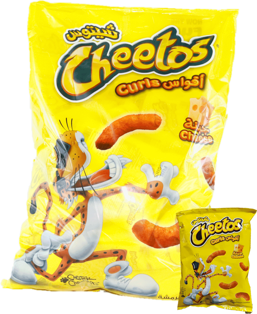 Vibrant Cheetos Curls Packaging with Chester Cheetah - Wallpaper