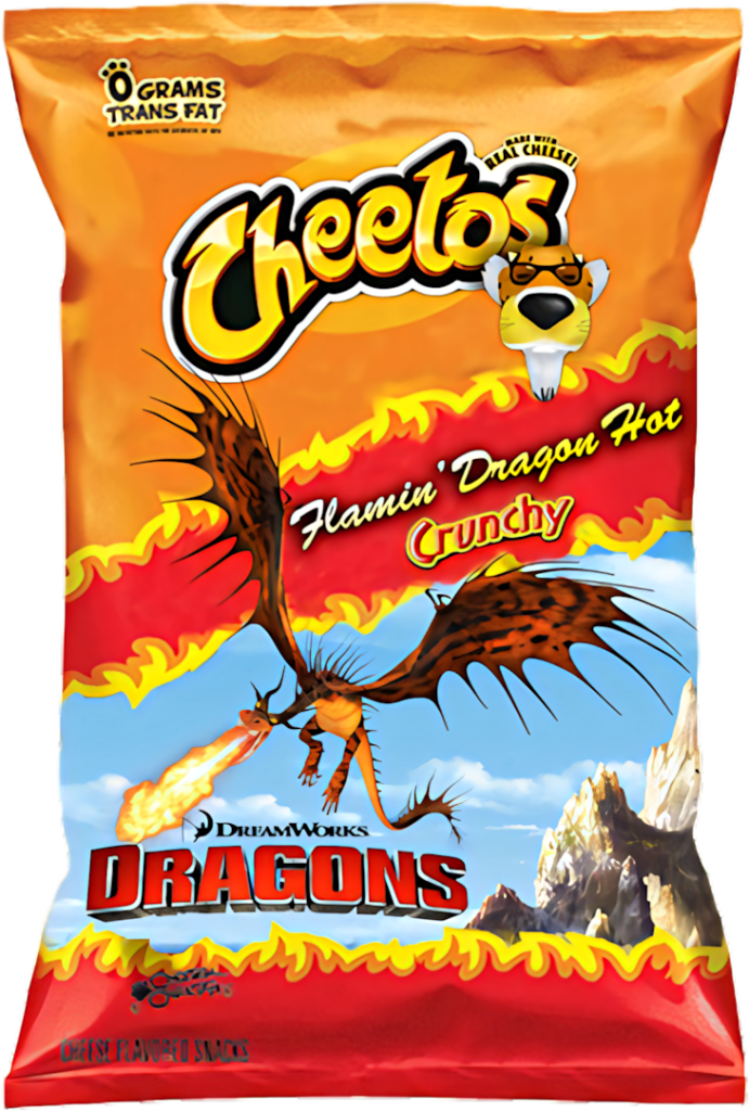 Vibrant Cheetos Flamin’ Dragon Snack Package Wallpaper Background