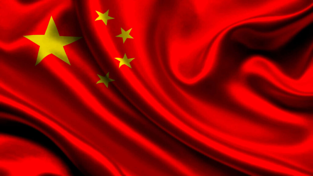 Vibrant China Flag Wallpaper: Bold Red with Golden Stars Background