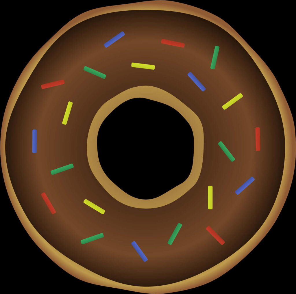 Colorful Chocolate Donut Illustration - Delightful Wallpaper Background
