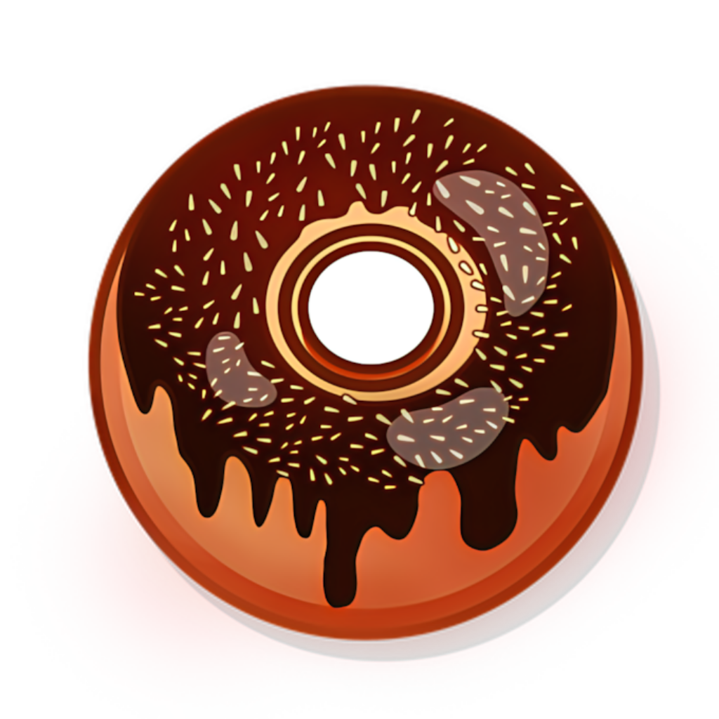 Colorful Chocolate-Glazed Donut Wallpaper with Sprinkles