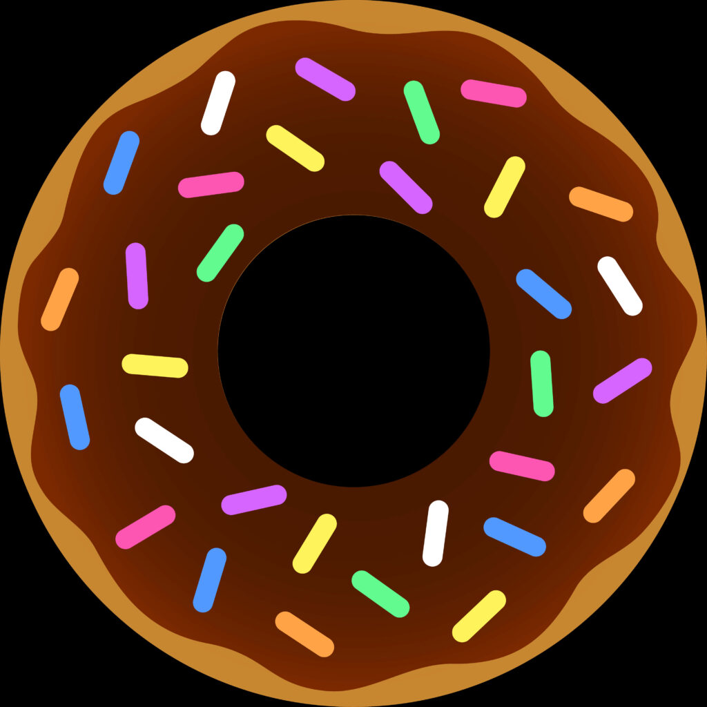 Colorful Chocolate-Glazed Donut Illustration - Delicious Wallpaper