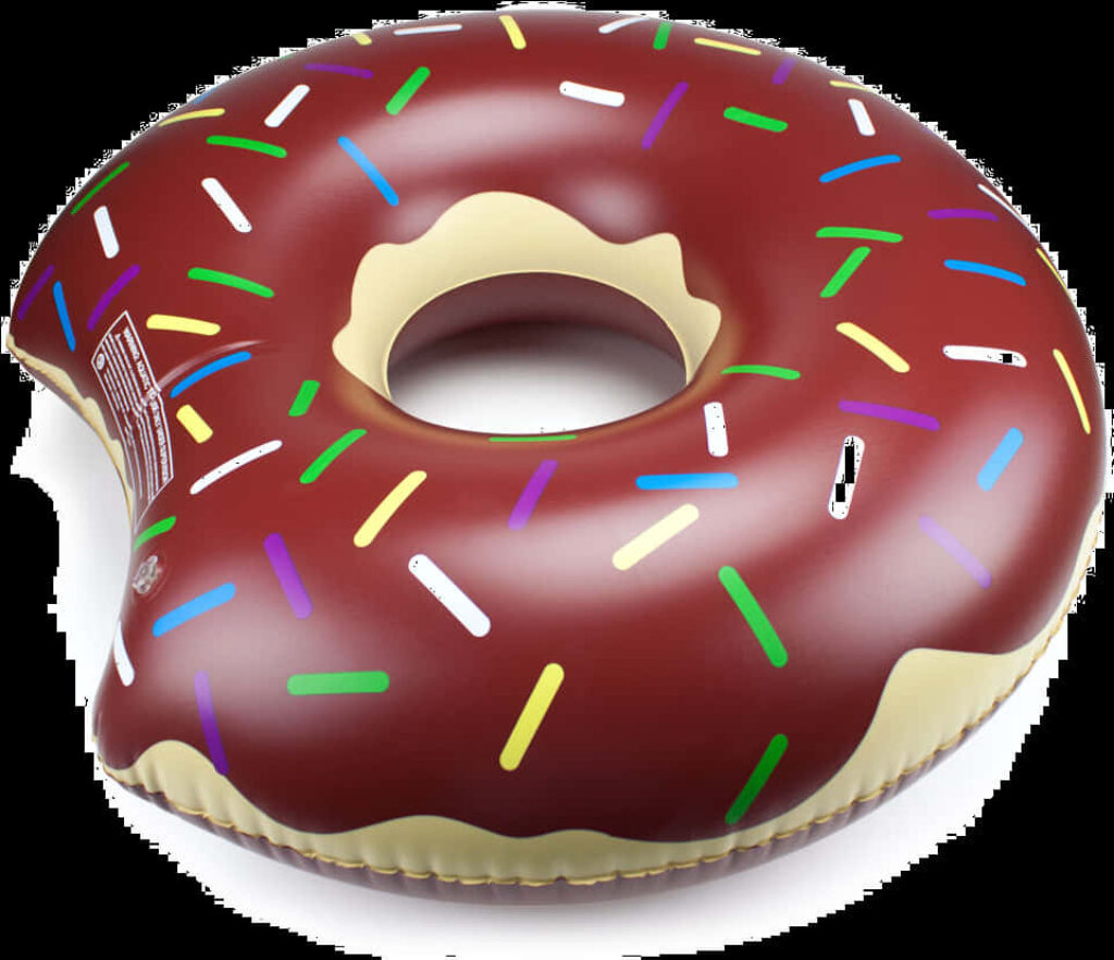 Colorful Chocolate Glazed Donut Float - Summer Fun Wallpaper