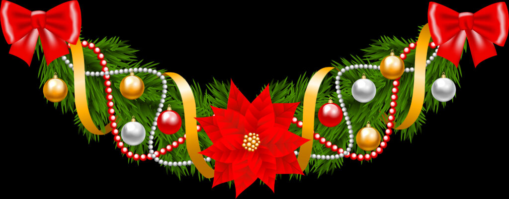 Vibrant Christmas Garland Wallpaper with Festive Elements