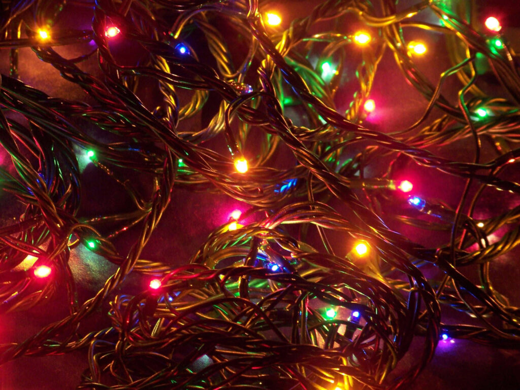 Vibrant Christmas Lights Wallpaper | Colorful Festive Background