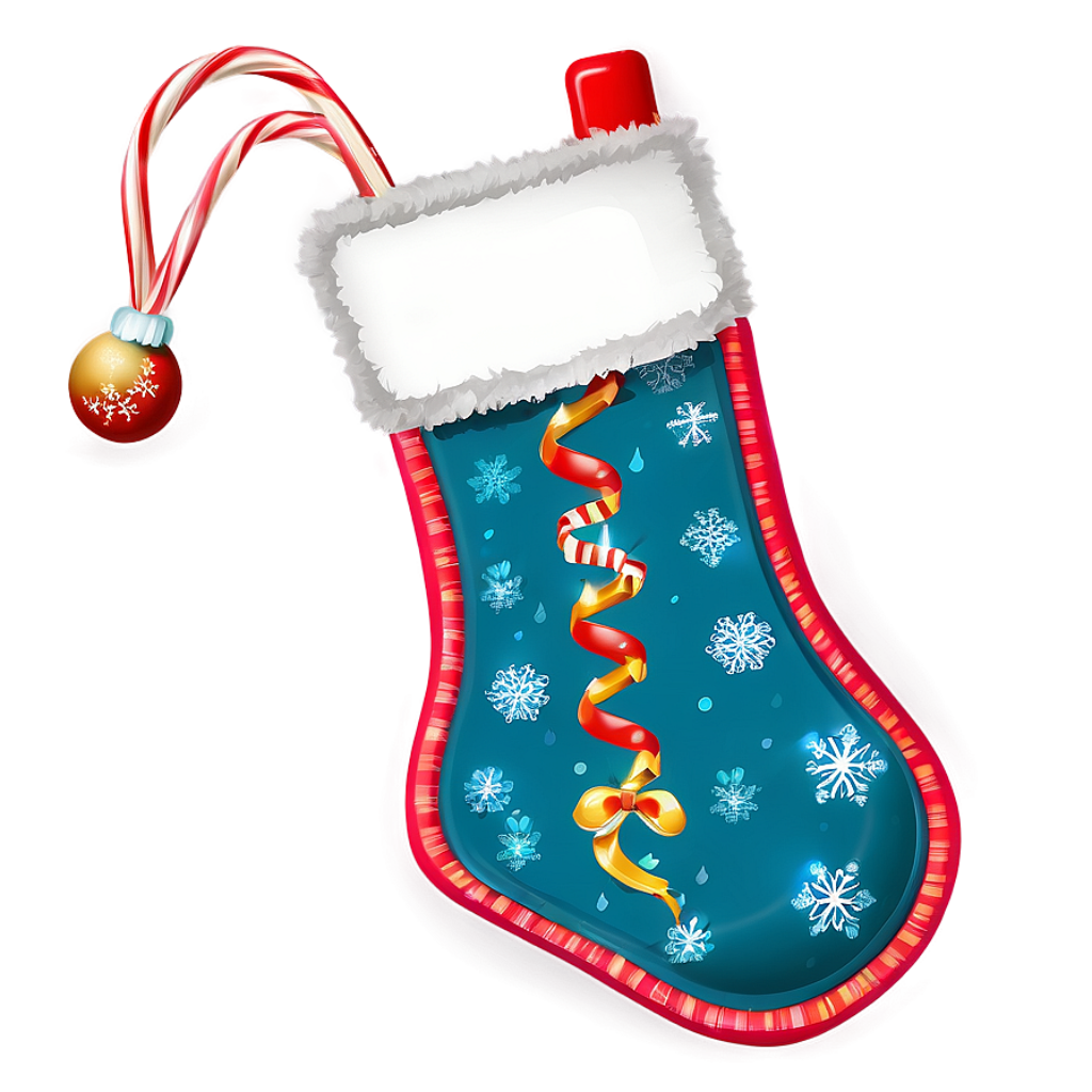 Vibrant Christmas Stocking Wallpaper with Snowflakes & Candy Canes