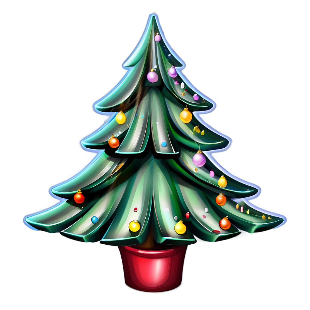 Vibrant Digital Art Christmas Tree Wallpaper for Festive Decor