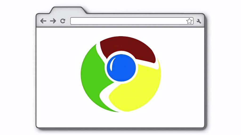 Vibrant Chrome browser window with colorful logo on white background emphasizing speed and simplicity Wallpaper