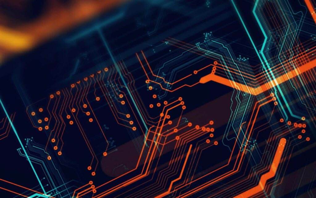 Vibrant Circuit Board Wallpaper: Glowing Tech Design Background