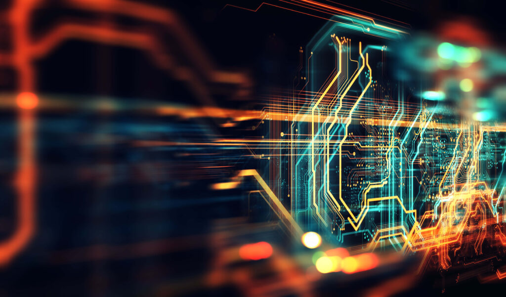 Vibrant Circuit Wallpaper: Advanced Technology & Innovation Background