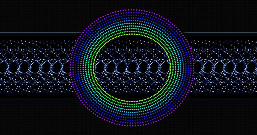 Vibrant Circular Dot Pattern Wallpaper - Green, Blue, Purple Gradient