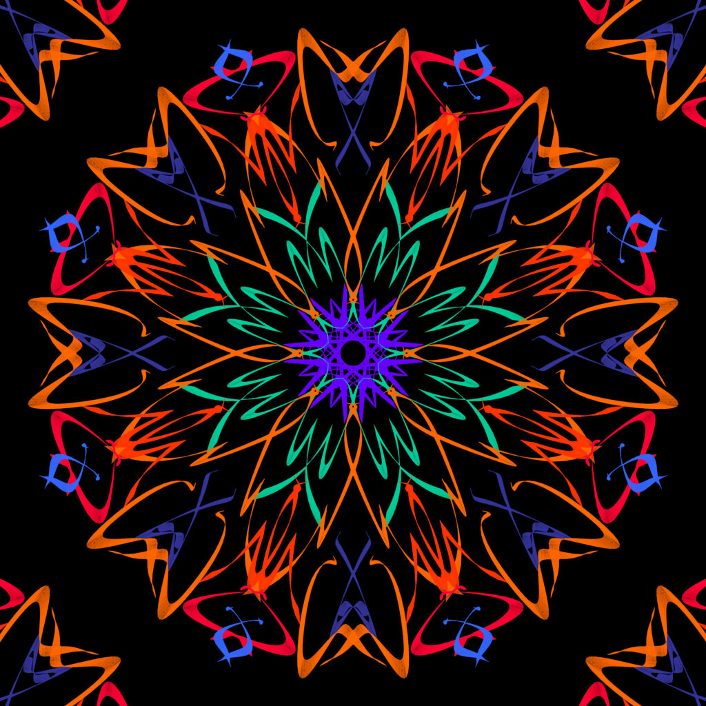 Mesmerizing Fractal Wallpaper with Bright Circular Patterns