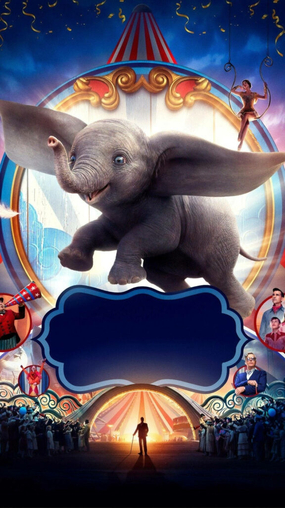 Circus Star Dumbo wallpaper with vibrant colors flying elephant whimsical circus theme background