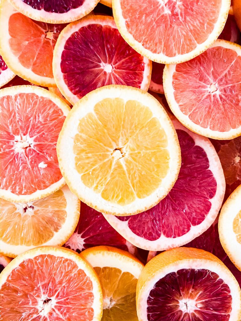 Colorful Citrus Fruit Wallpaper: Refreshing Orange, Lemon & Grapefruit