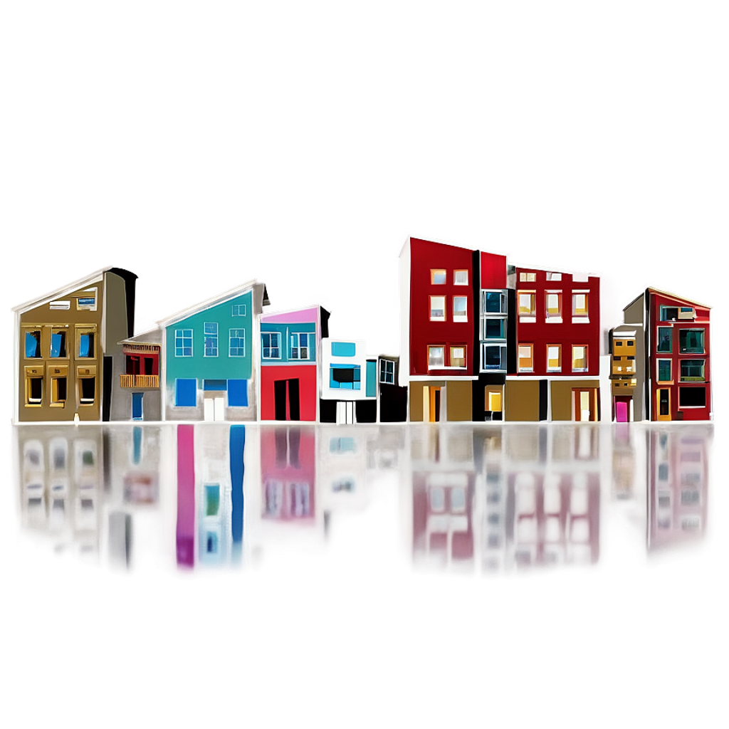 Vibrant Cityscape Wallpaper: Colorful Buildings in a Cultural Quarter