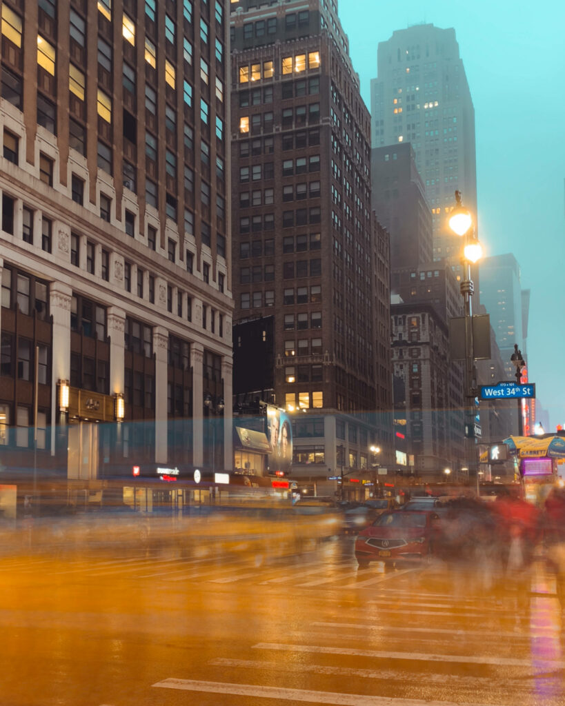 Vibrant Cityscape Wallpaper: High-Rise Buildings & Urban Glow
