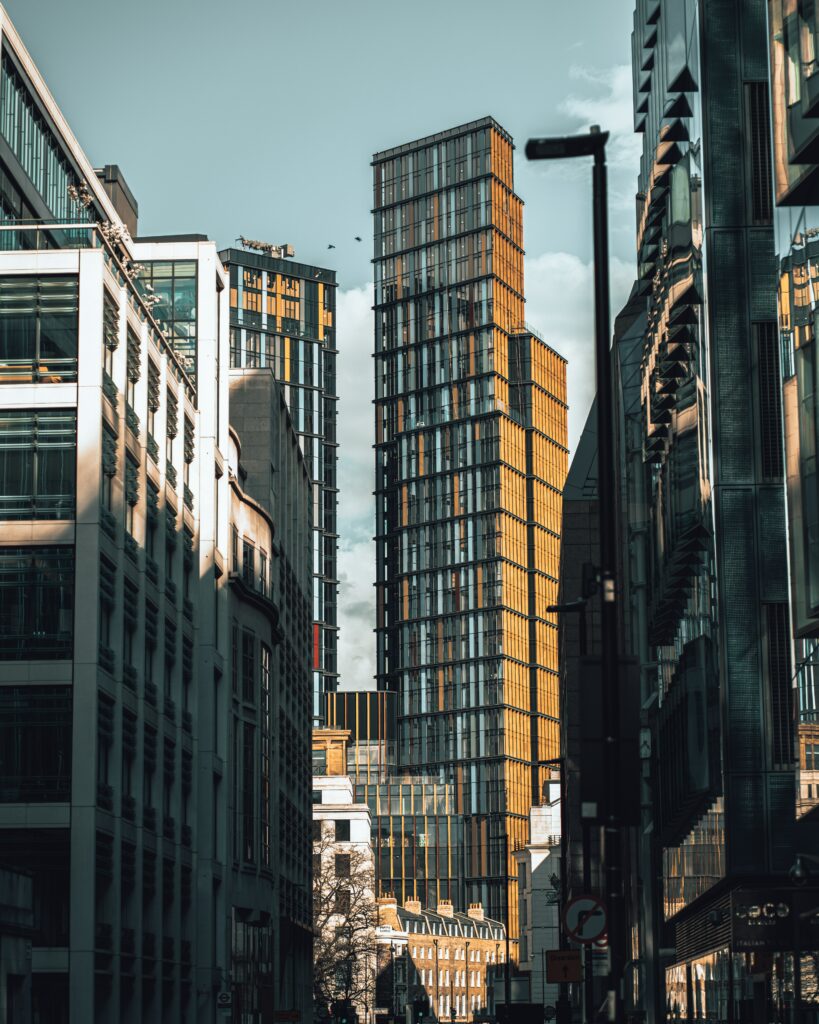 Vibrant Cityscape Wallpaper: Modern Architecture & Glass Buildings