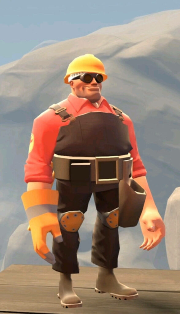 Vibrant 3D Civil Engineer Wallpaper: Confident Character in Mountains