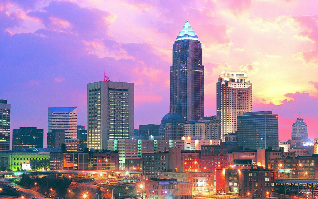 Stunning Cleveland Skyline Wallpaper: Modern Meets Historic Charm