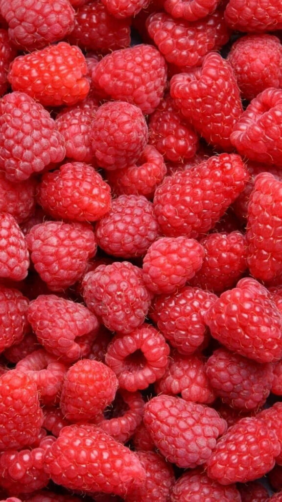 Vibrant Close-Up Raspberry Wallpaper: Bright Red Color & Natural Textures