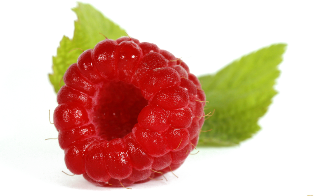 Vibrant Raspberry Close-Up with Green Leaves - Nature Wallpaper