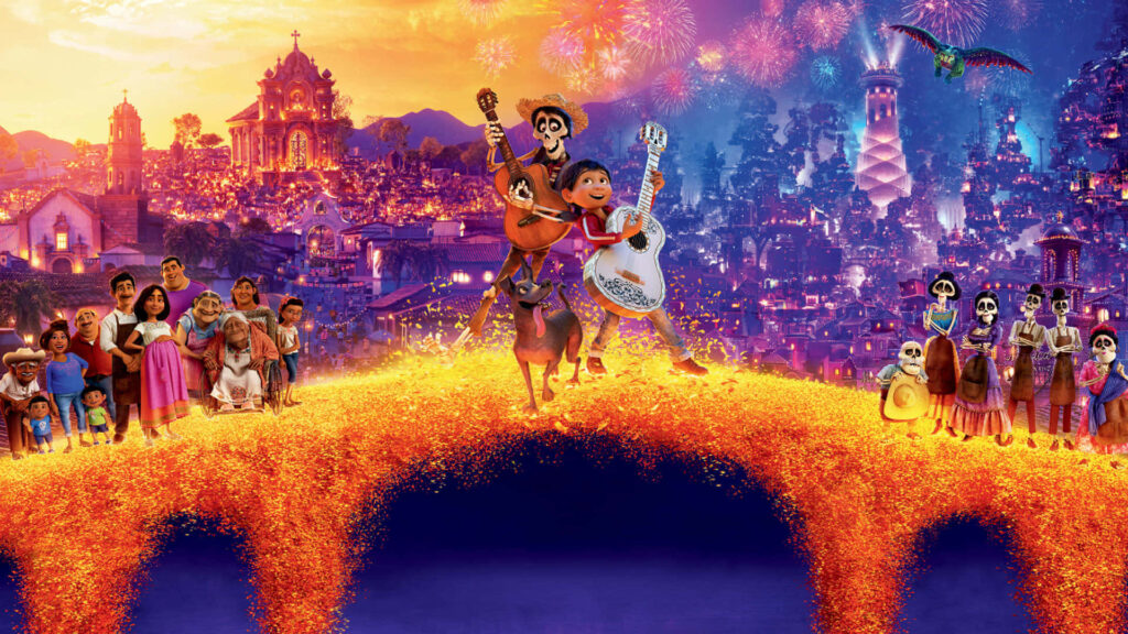 Vibrant Coco Wallpaper: Miguel & Hector on Marigold Bridge